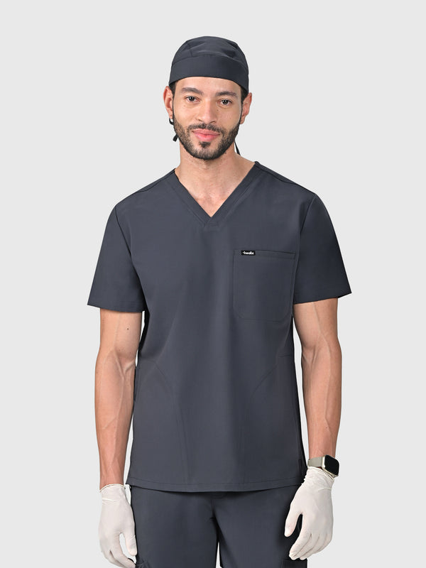 Trio Three-Pocket Scrub Top