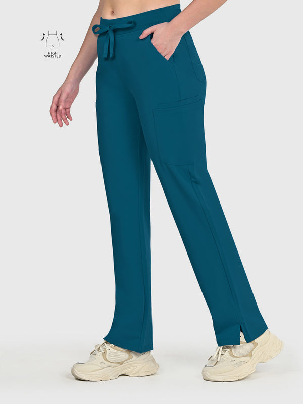 High Waisted Rise Ten-Pocket Cargo Scrub Pant
