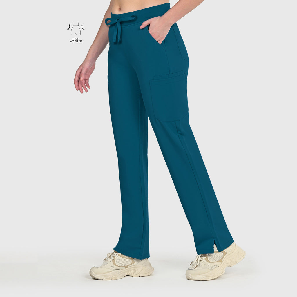 High Waisted Rise Ten-Pocket Cargo Scrub Pant