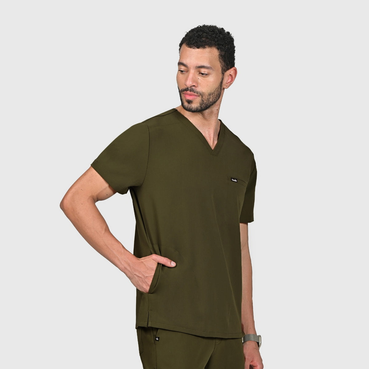 Trio Three-Pocket Scrub Top
