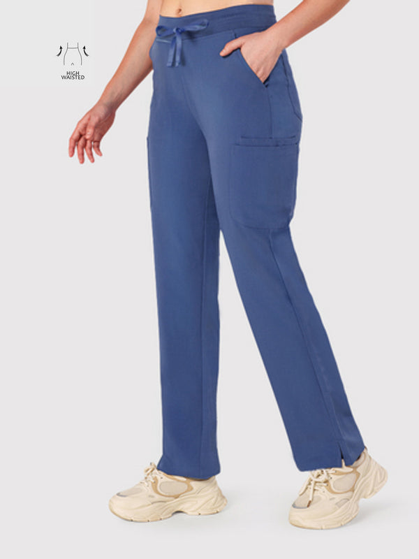 High Waisted Rise Ten-Pocket Cargo Scrub Pant