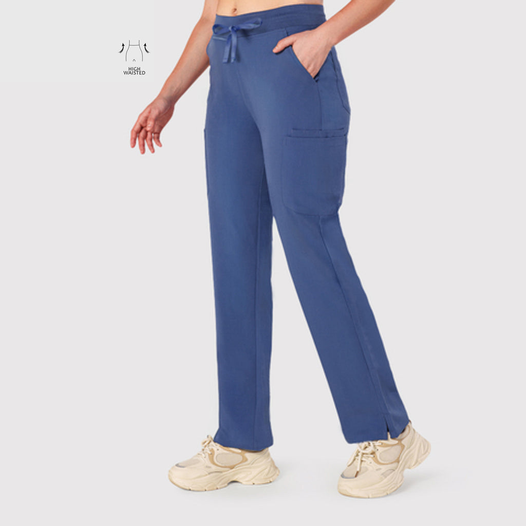 High Waisted Rise Ten-Pocket Cargo Scrub Pant