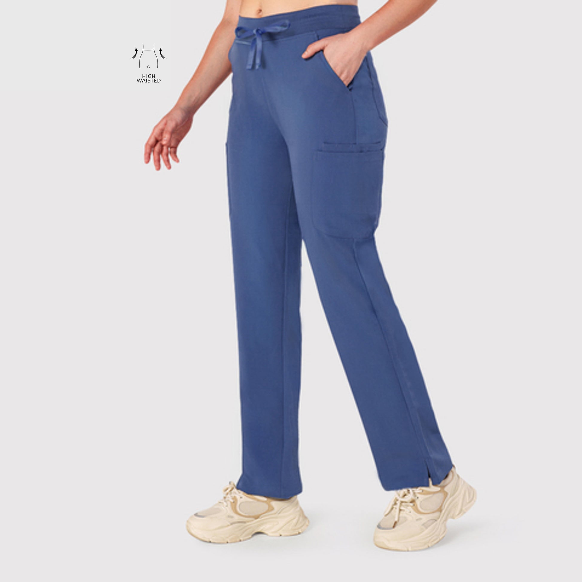 High Waisted Rise Ten-Pocket Cargo Scrub Pant