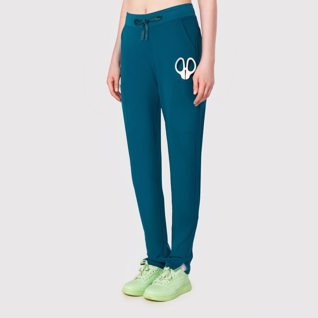 Sleek Eight-Pocket Slim Scrub Pant