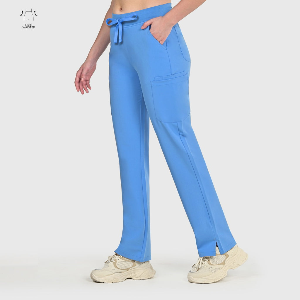 High Waisted Rise Ten-Pocket Cargo Scrub Pant