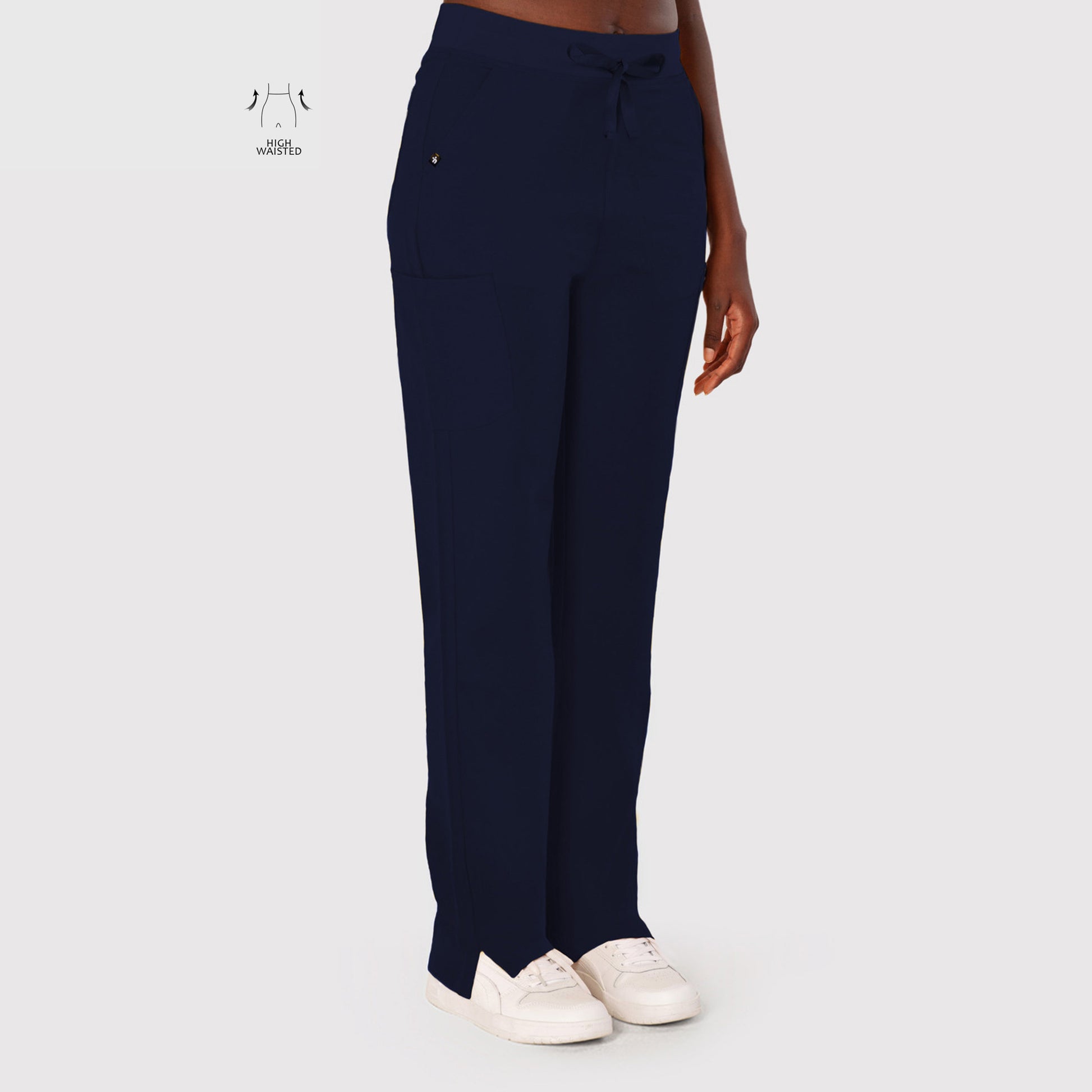 High Waisted Rise Ten-Pocket Cargo Scrub Pant