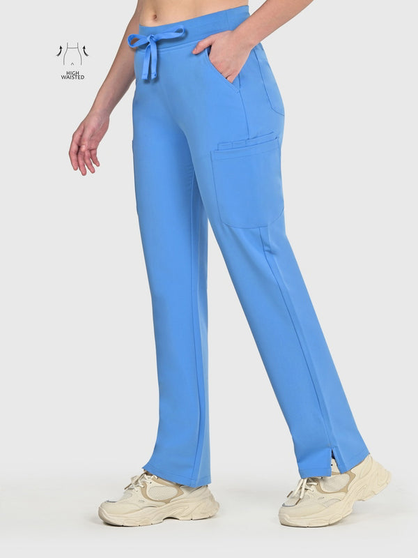 High Waisted Rise Ten-Pocket Cargo Scrub Pant
