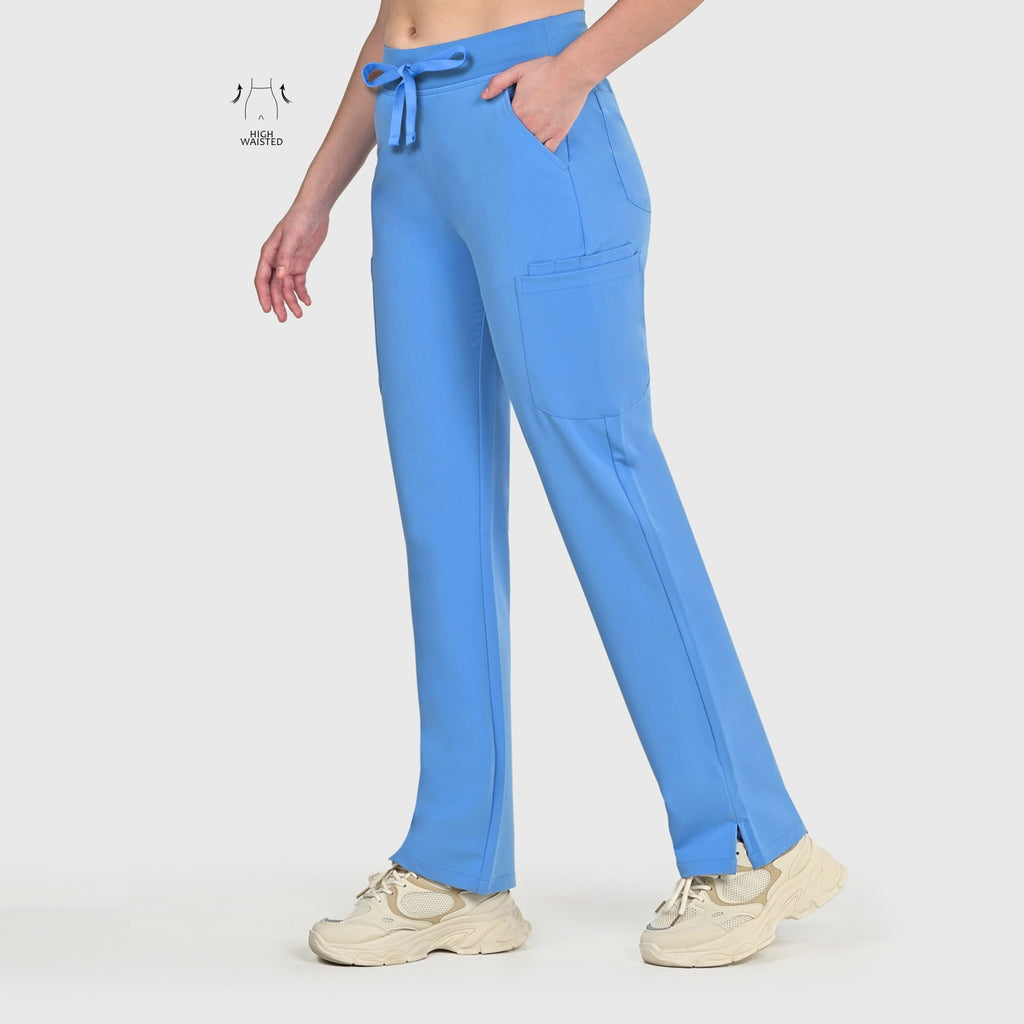 High Waisted Rise Ten-Pocket Cargo Scrub Pant