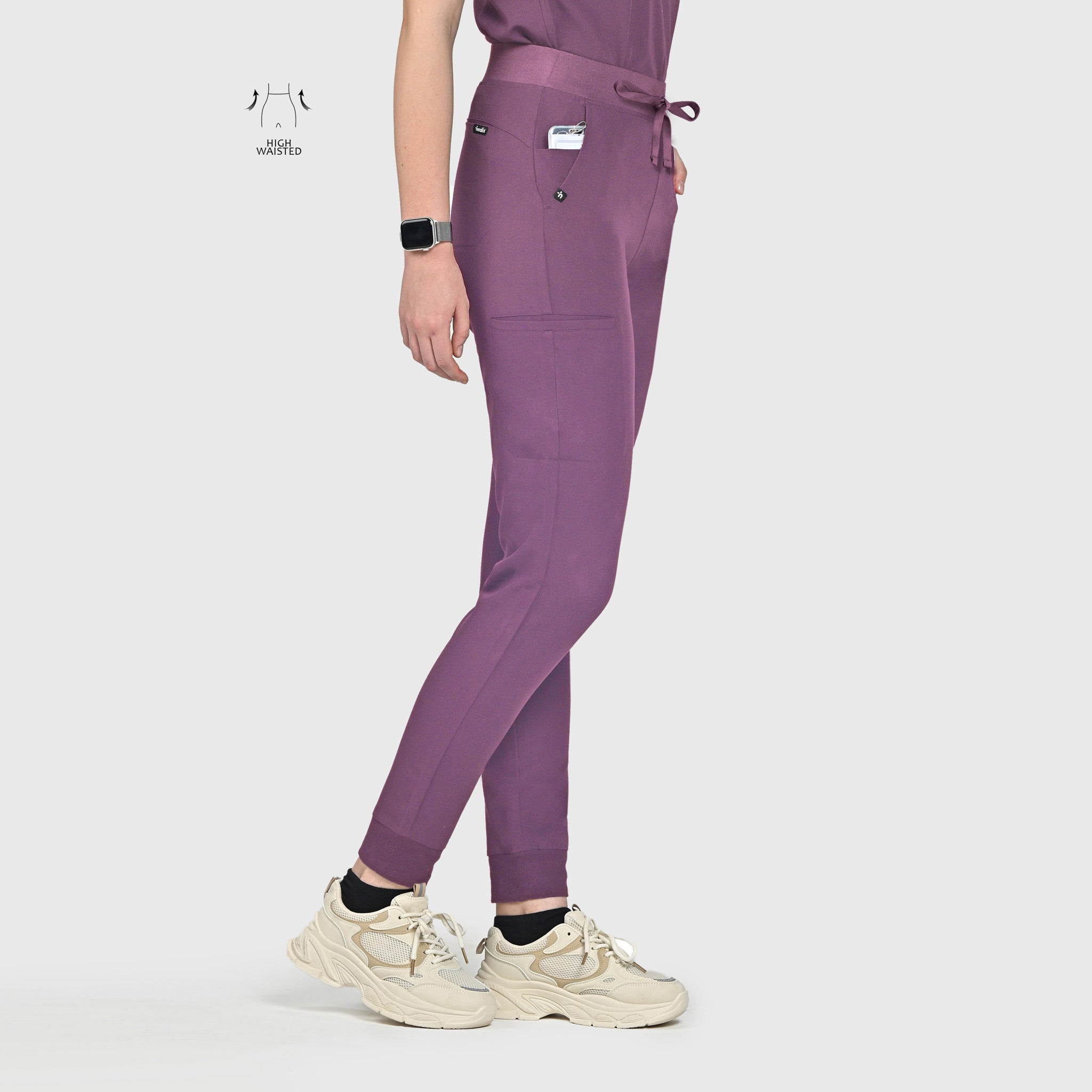 High Waisted Flex Nine-Pocket Jogger Scrub Pant – Healix Scrubs