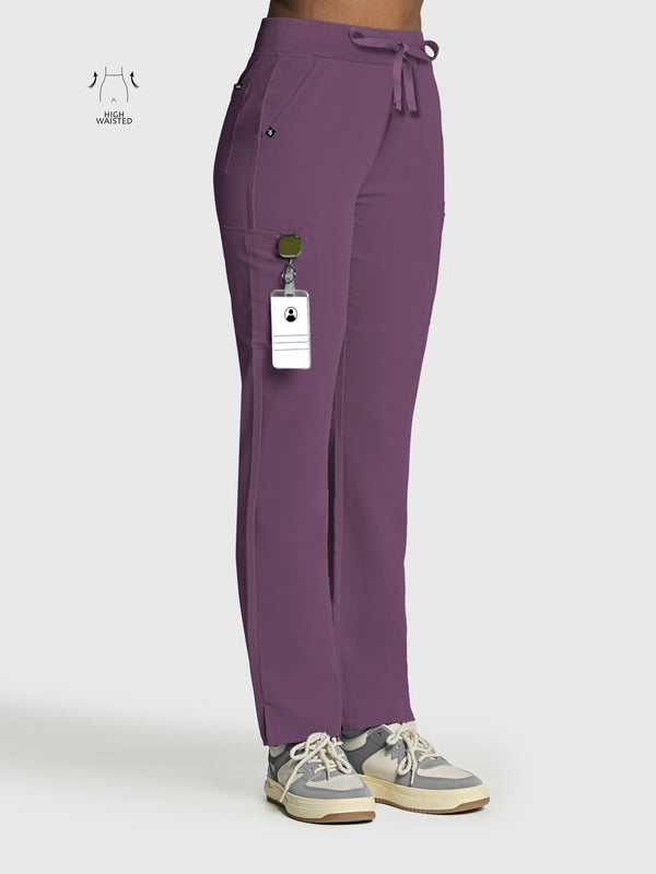High Waisted Rise Ten-Pocket Cargo Scrub Pant