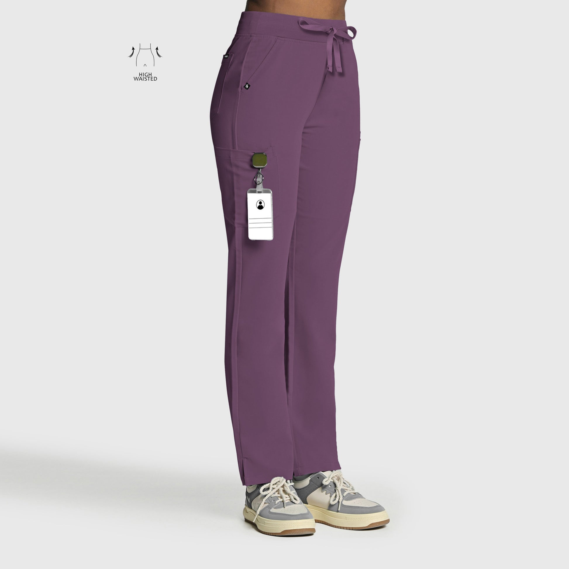 High Waisted Rise Ten-Pocket Cargo Scrub Pant