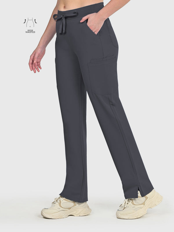 High Waisted Rise Ten-Pocket Cargo Scrub Pant