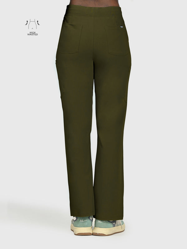 High Waisted Rise Ten-Pocket Cargo Scrub Pant