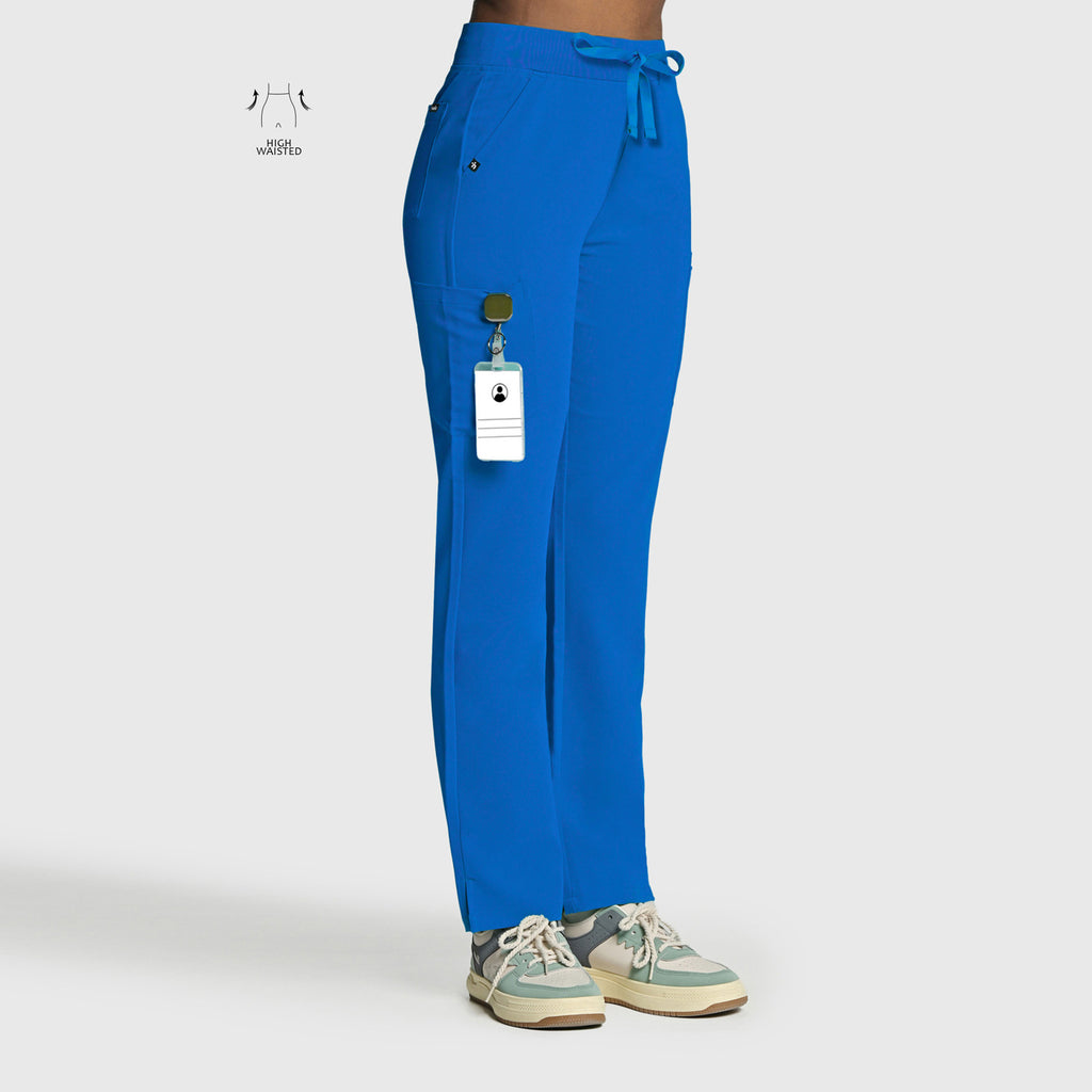 High Waisted Rise Ten-Pocket Cargo Scrub Pant