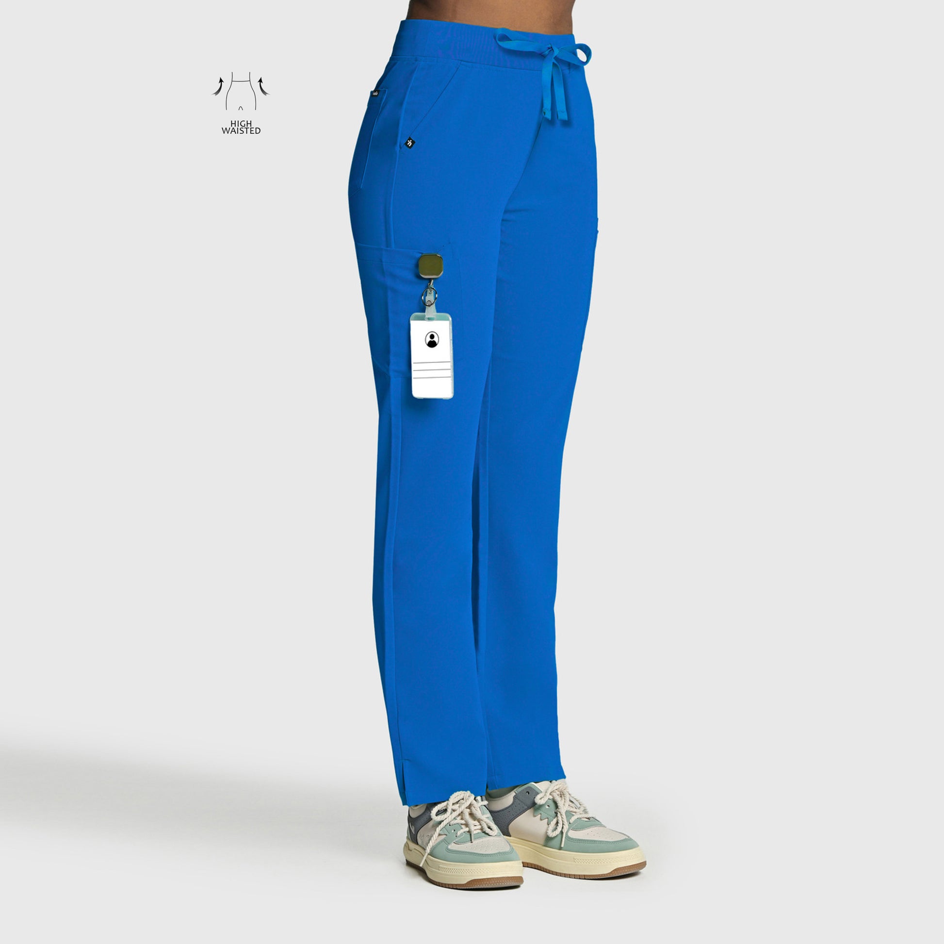 High Waisted Rise Ten-Pocket Cargo Scrub Pant