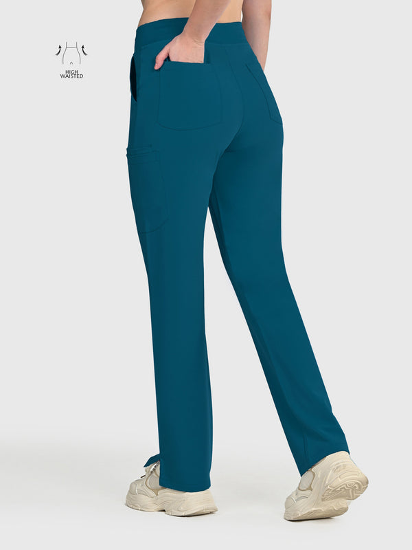 High Waisted Rise Ten-Pocket Cargo Scrub Pant