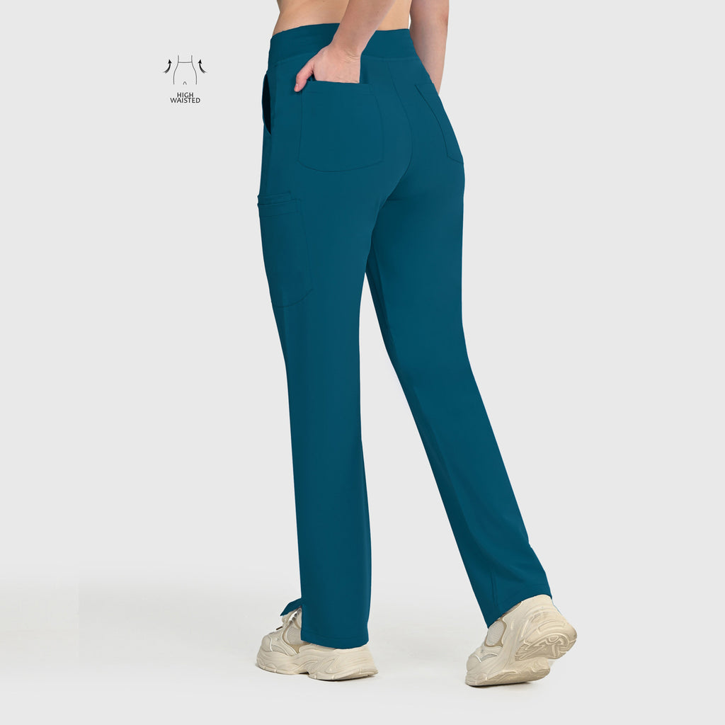 High Waisted Rise Ten-Pocket Cargo Scrub Pant