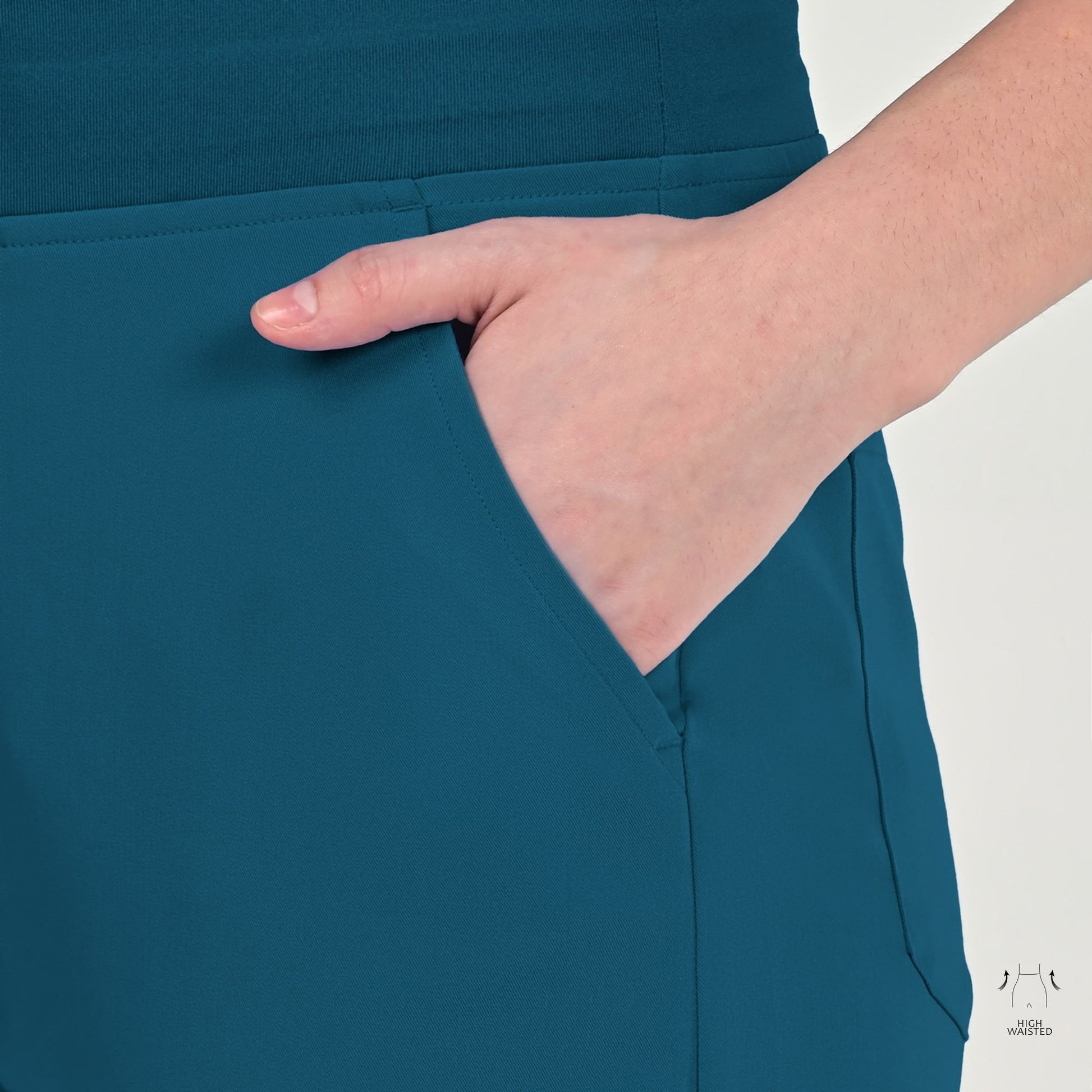 High Waisted Rise Ten-Pocket Cargo Scrub Pant