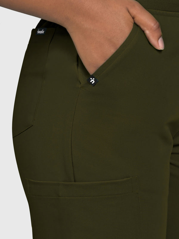 High Waisted Rise Ten-Pocket Cargo Scrub Pant