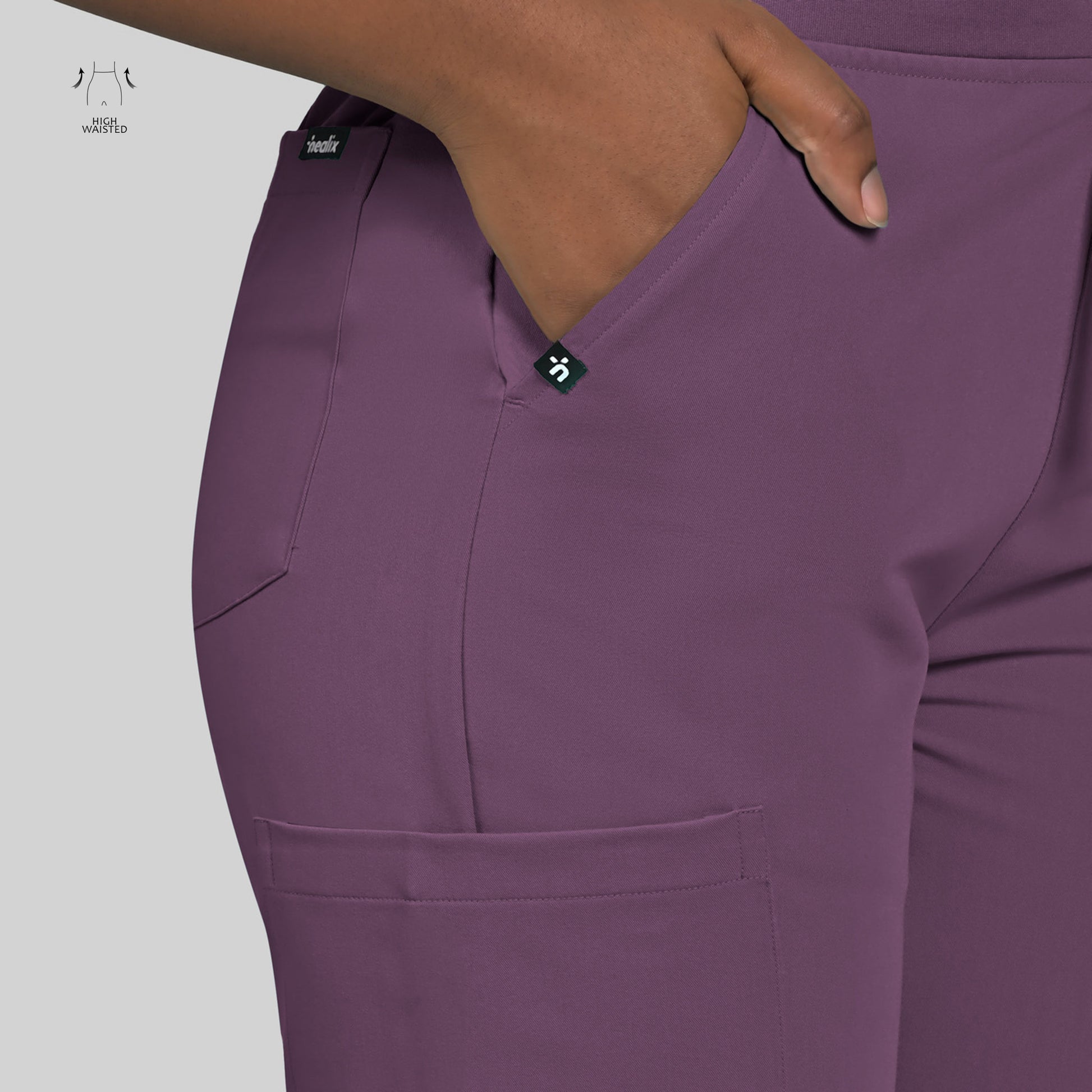 High Waisted Rise Ten-Pocket Cargo Scrub Pant