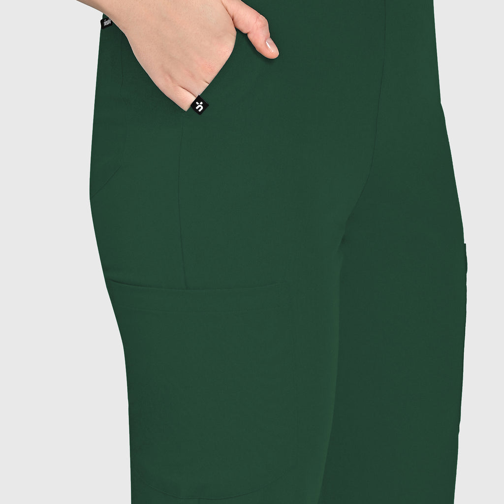 High Waisted Rise Ten-Pocket Cargo Scrub Pant