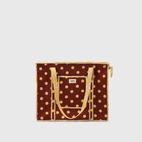 Carry-All Tote Bag in Night Grape and Butter Yellow, front view.