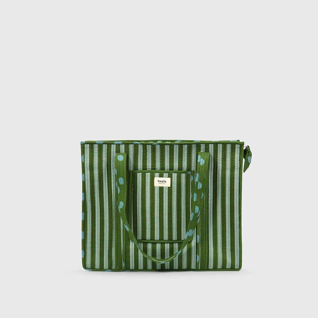Carry-All Tote Bag in Hunter Green, front view.