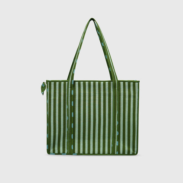 Carry-All Tote Bag in Hunter Green, back view.