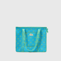 Carry-All Tote Bag in Turquise and Mint, back view.