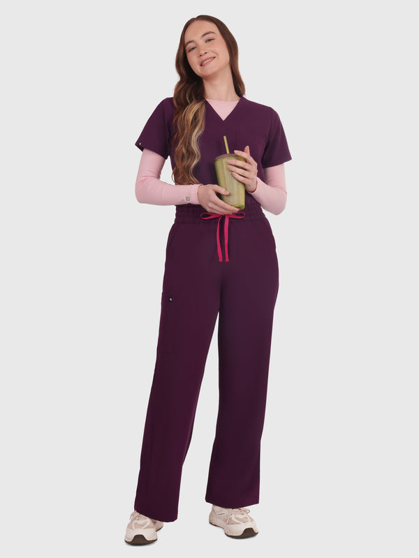 Elan High Waisted Wide-Leg Scrub Pant