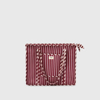Carry-All Tote Bag in Espresso and White, front view.