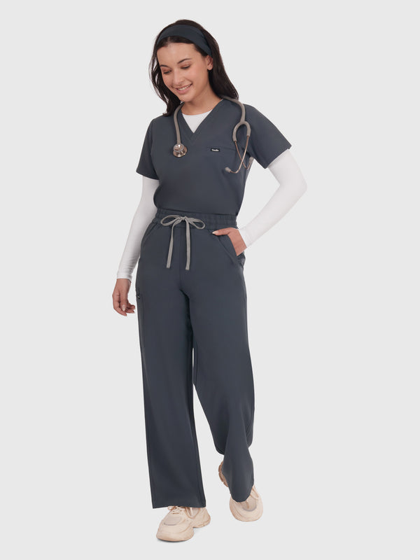 Elan High Waisted Wide-Leg Scrub Pant