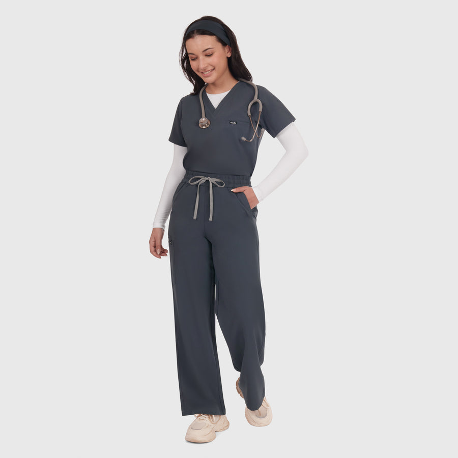 Elan High Waisted Wide-Leg Scrub Pant