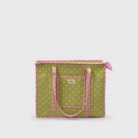 Carry-All Tote Bag in Bubblegum and Mint, front view.