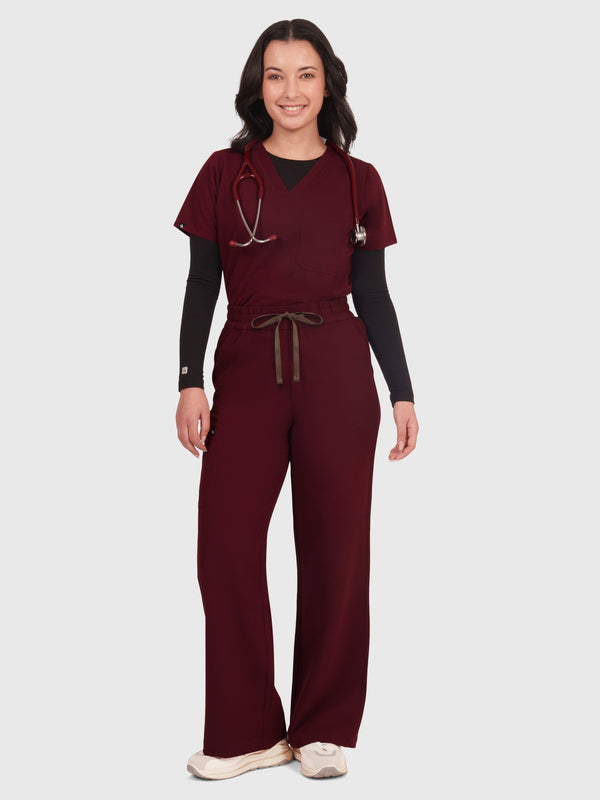 Elan High Waisted Wide-Leg Scrub Pant