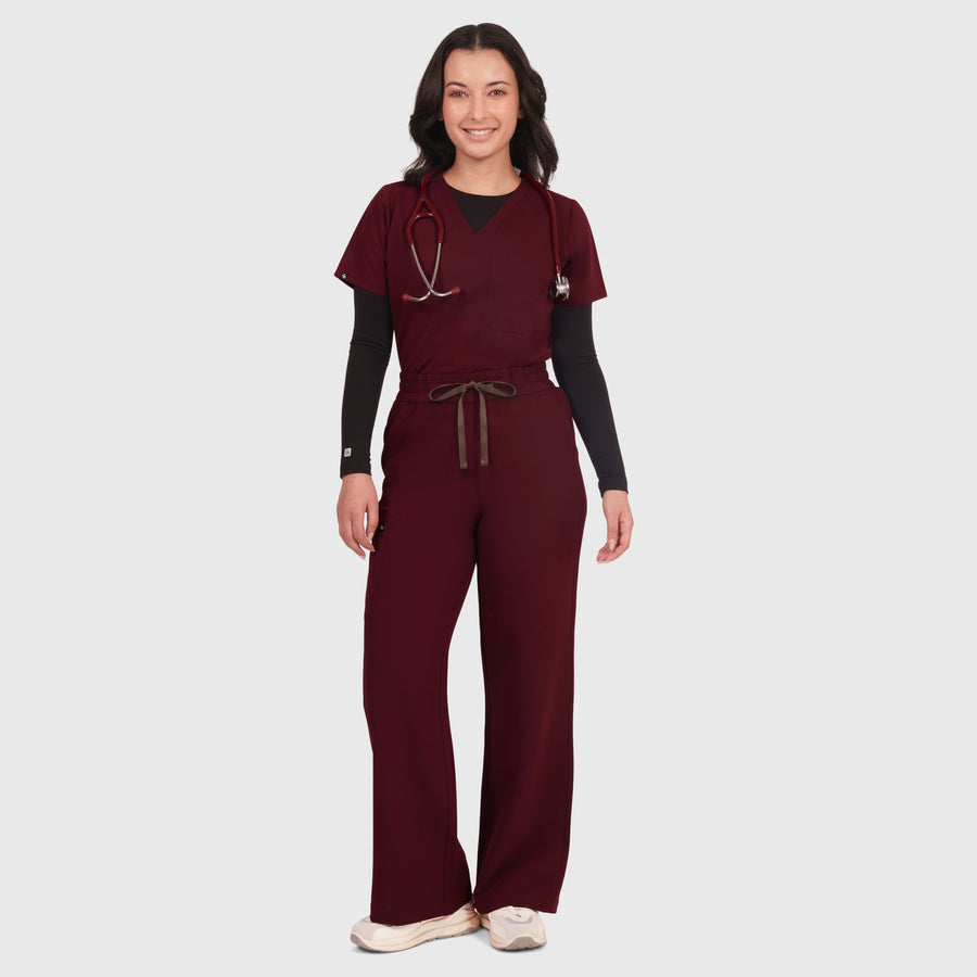 Elan High Waisted Wide-Leg Scrub Pant