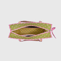 Carry-All Tote Bag in Bubblegum and Mint, open interior view.