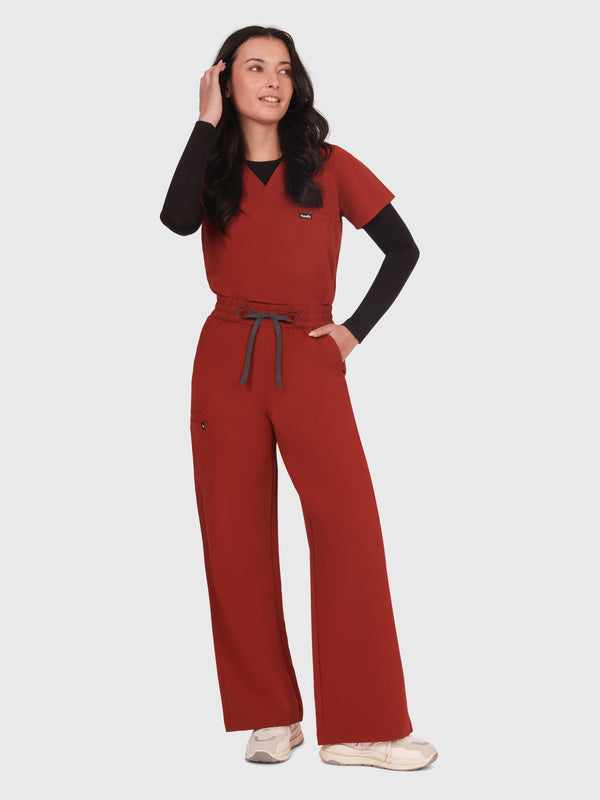 Elan High Waisted Wide-Leg Scrub Pant