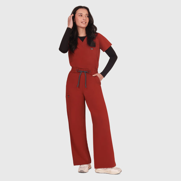 Elan High Waisted Wide-Leg Scrub Pant