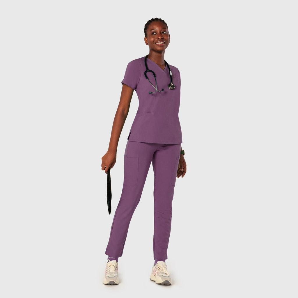 Sleek Eight-Pocket Slim Scrub Pant