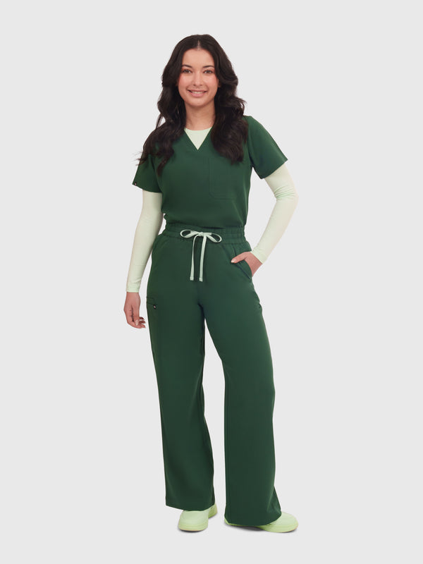 Elan High Waisted Wide-Leg Scrub Pant