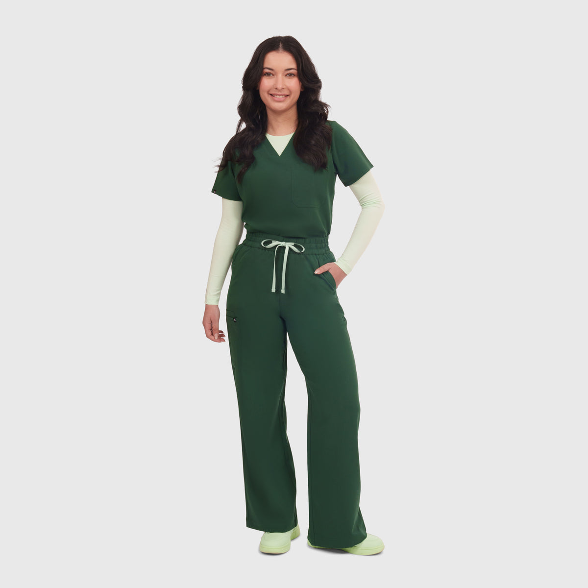 Elan High Waisted Wide-Leg Scrub Pant