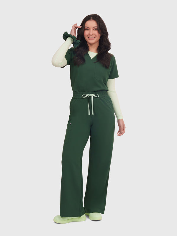 Elan High Waisted Wide-Leg Scrub Pant