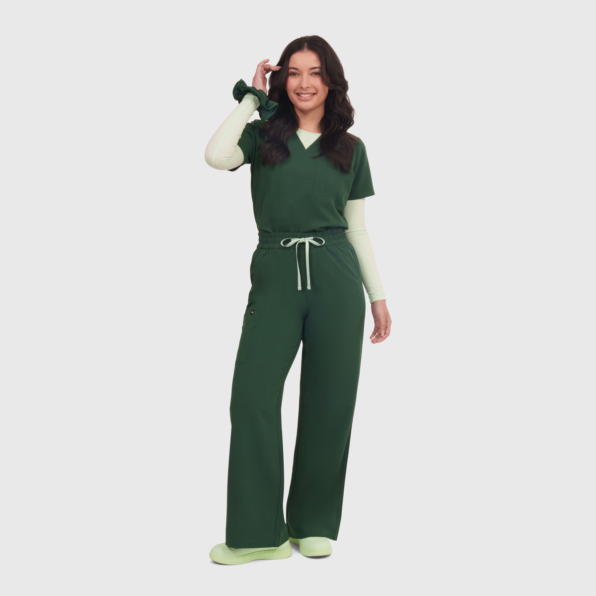 Elan High Waisted Wide-Leg Scrub Pant