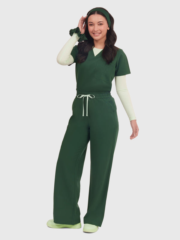 Elan High Waisted Wide-Leg Scrub Pant