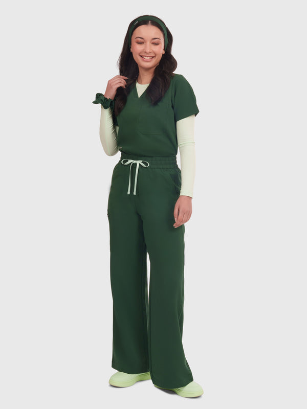Elan High Waisted Wide-Leg Scrub Pant