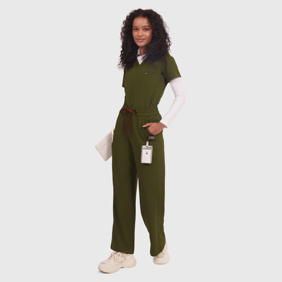 Elan High Waisted Wide-Leg Scrub Pant