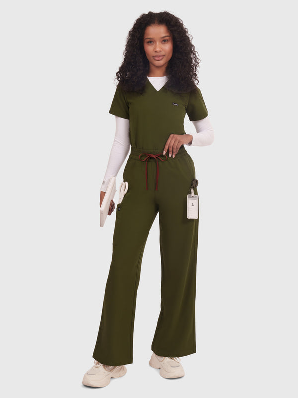Elan High Waisted Wide-Leg Scrub Pant
