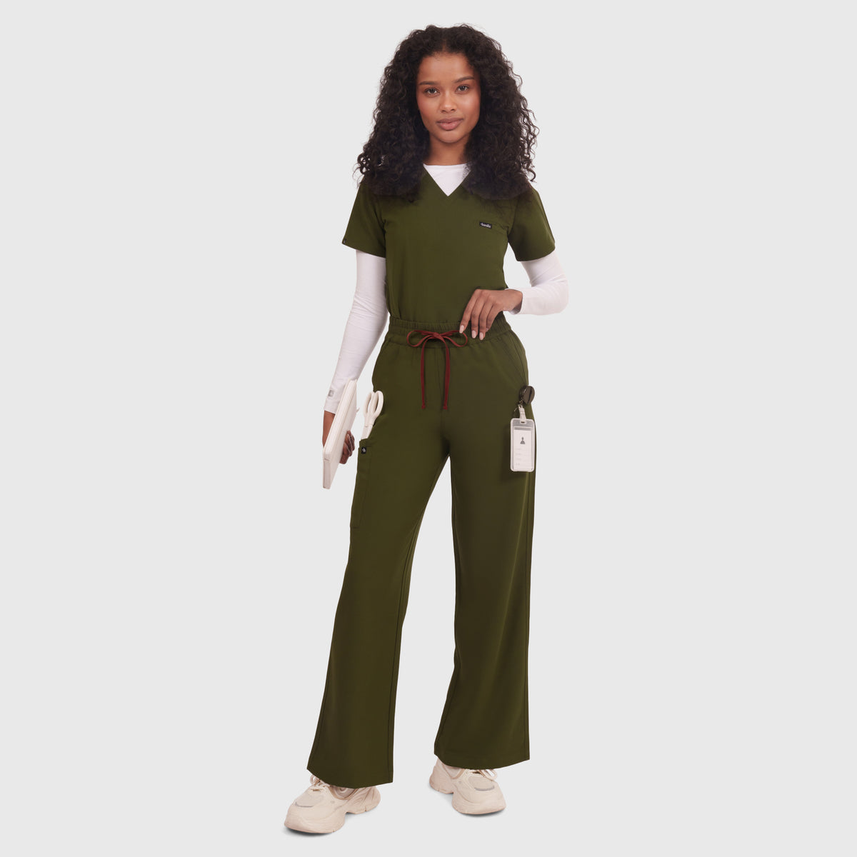 Elan High Waisted Wide-Leg Scrub Pant