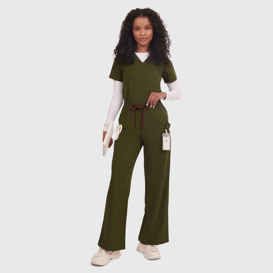 Elan High Waisted Wide-Leg Scrub Pant